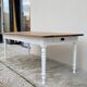 Rustic farmhouse bistro table in oak with Louis Philippe legs - 2m