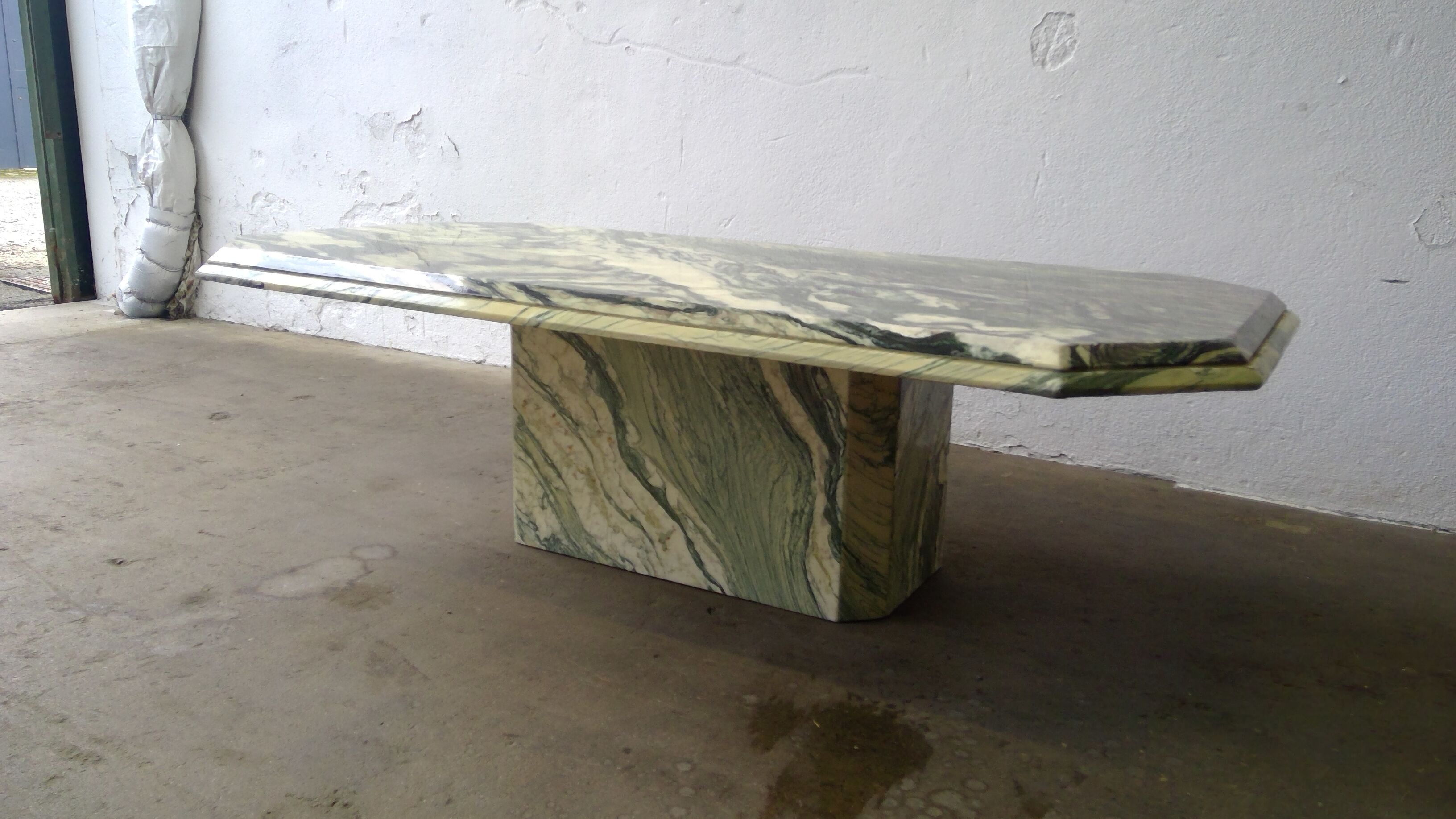Rectangular vintage marble coffee table italy 1970