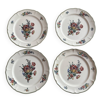 Set of 4 Tulip pattern plates - Villeroy and Boch