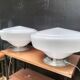 Paire de lampes opaline