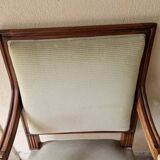 Louis XVI style armchair - In molded wood and light green velvet upholstery