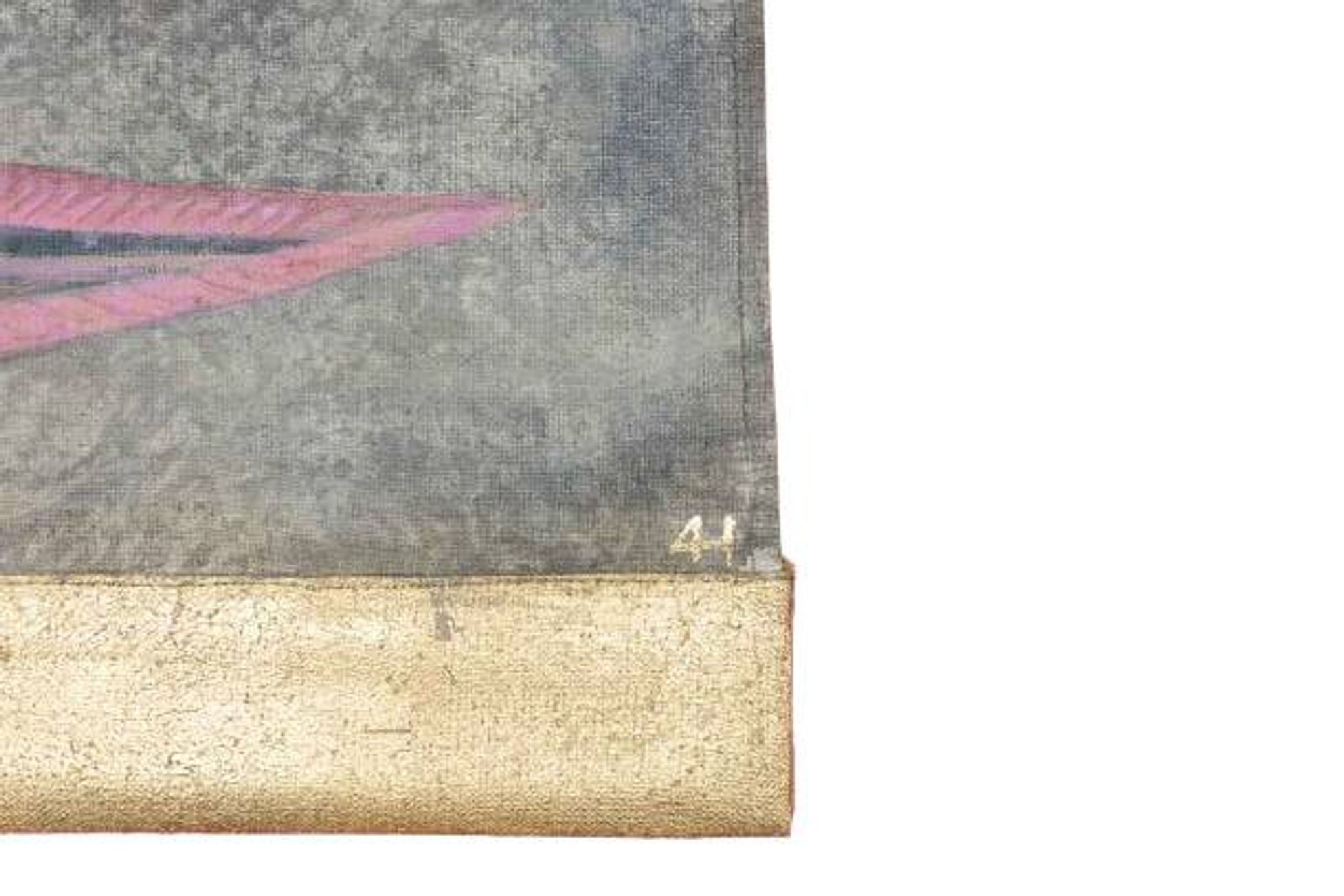 Painted canvas representing a board of fish. Contemporary work.