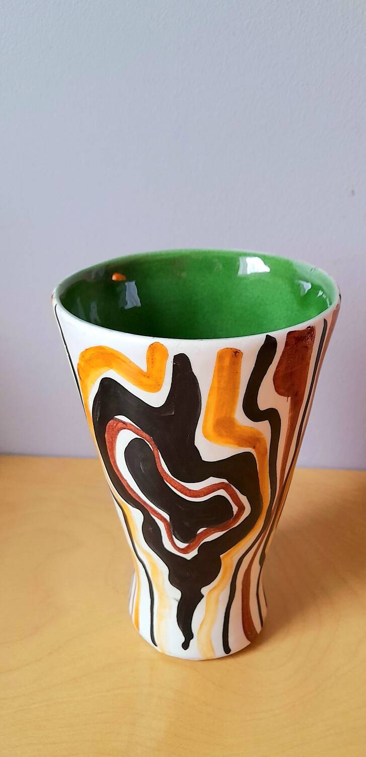 Enamelled ceramic vase 60s
