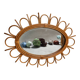Oval rattan mirror, 1960