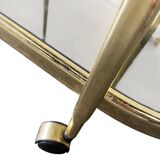 Vintage gold bar cart / side table with smoked glass