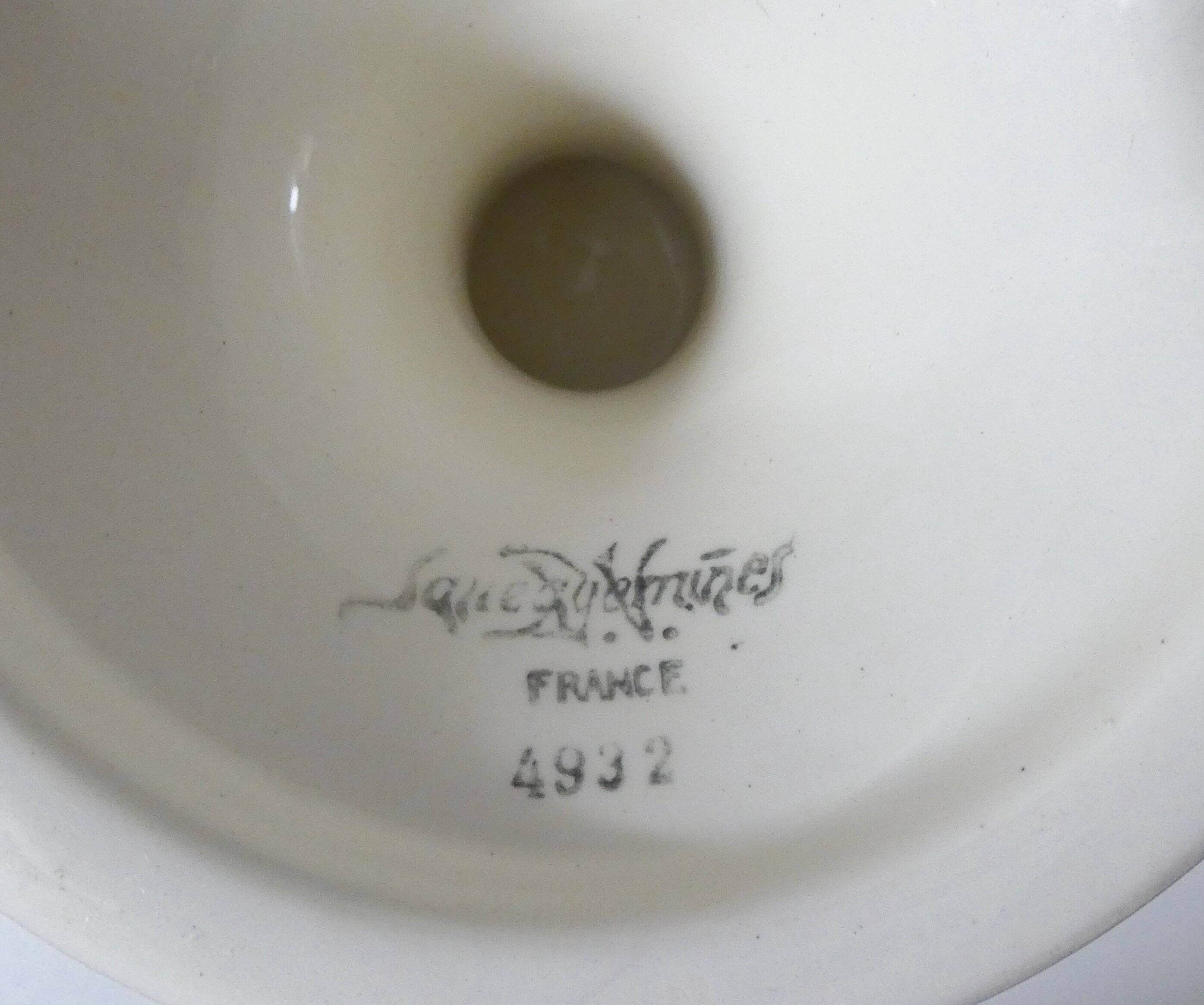 Digoin Sarreguemines old footed dish compote 4932