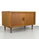 Low Teak Sideboard with Tambour Doors from CFC Silkeborg, 1970s
