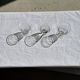 Set of 3 vintage stemmed glasses in clear glass H14 D10