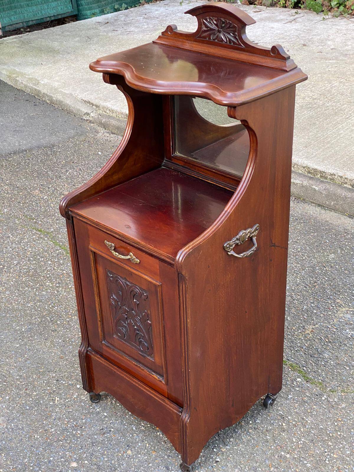 Wooden coal cabinet side table accent table