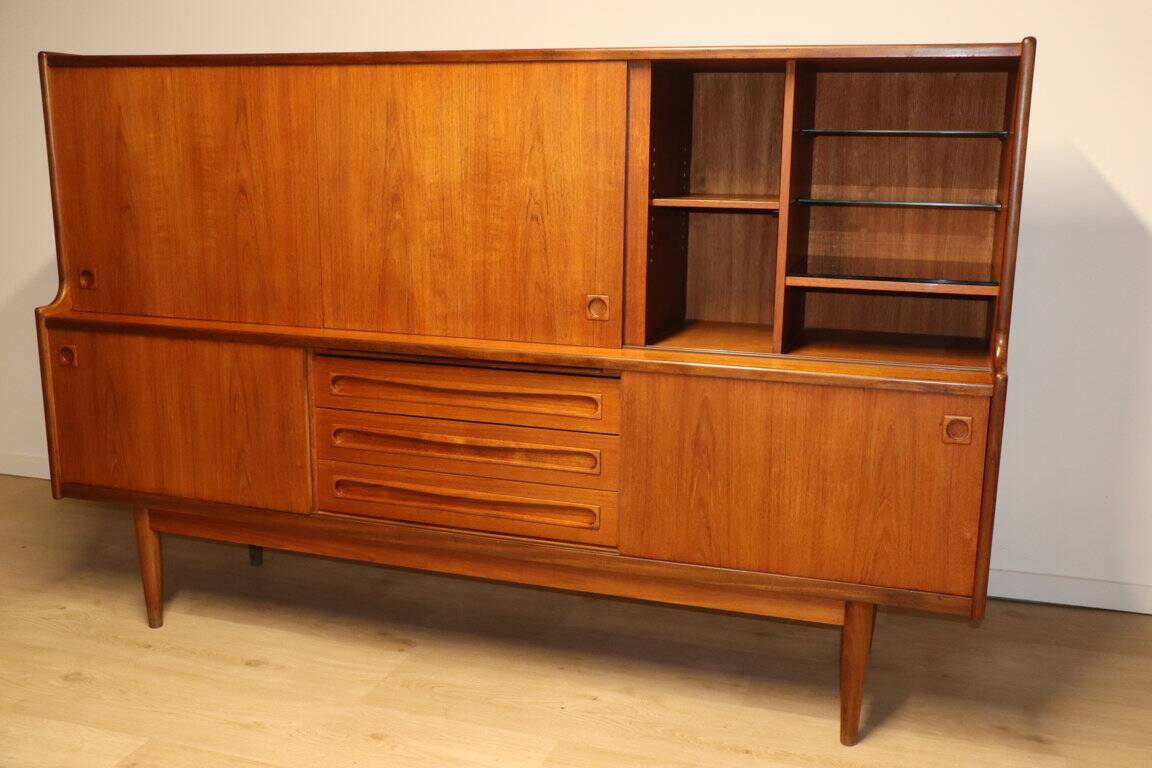 Enfilade haute scandinave édition Samcom en teck, 1960