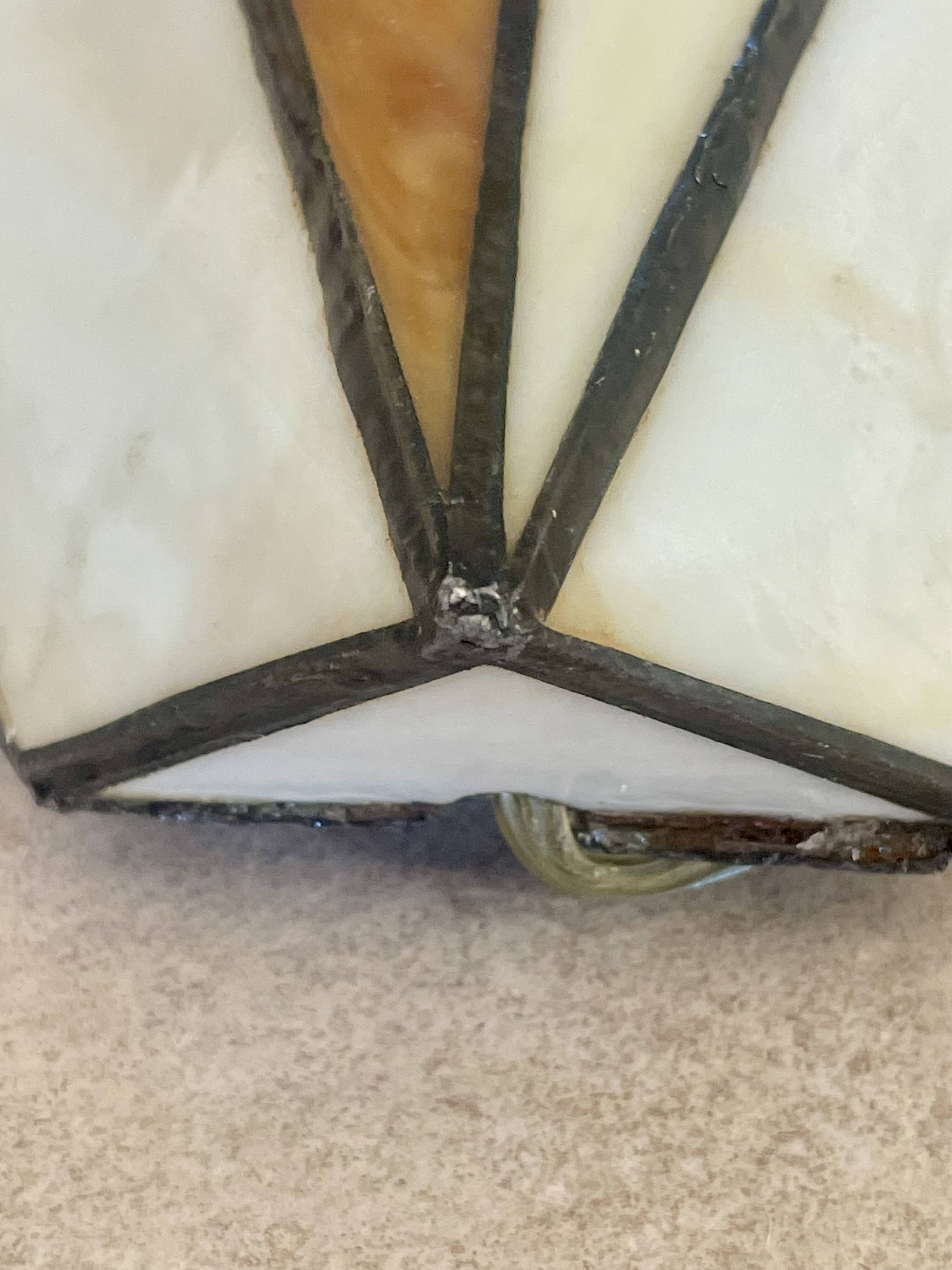Stained glass wall lamp, Tiffany style, Art Deco design.