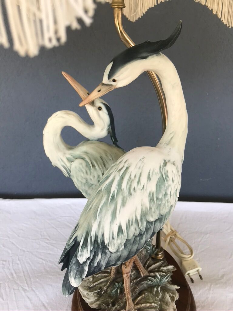 Lampe aux herons, capodimonte G.Armani 1960/70 | Selency