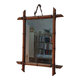 Miroir ancien bambou circa 1950 47x63cm