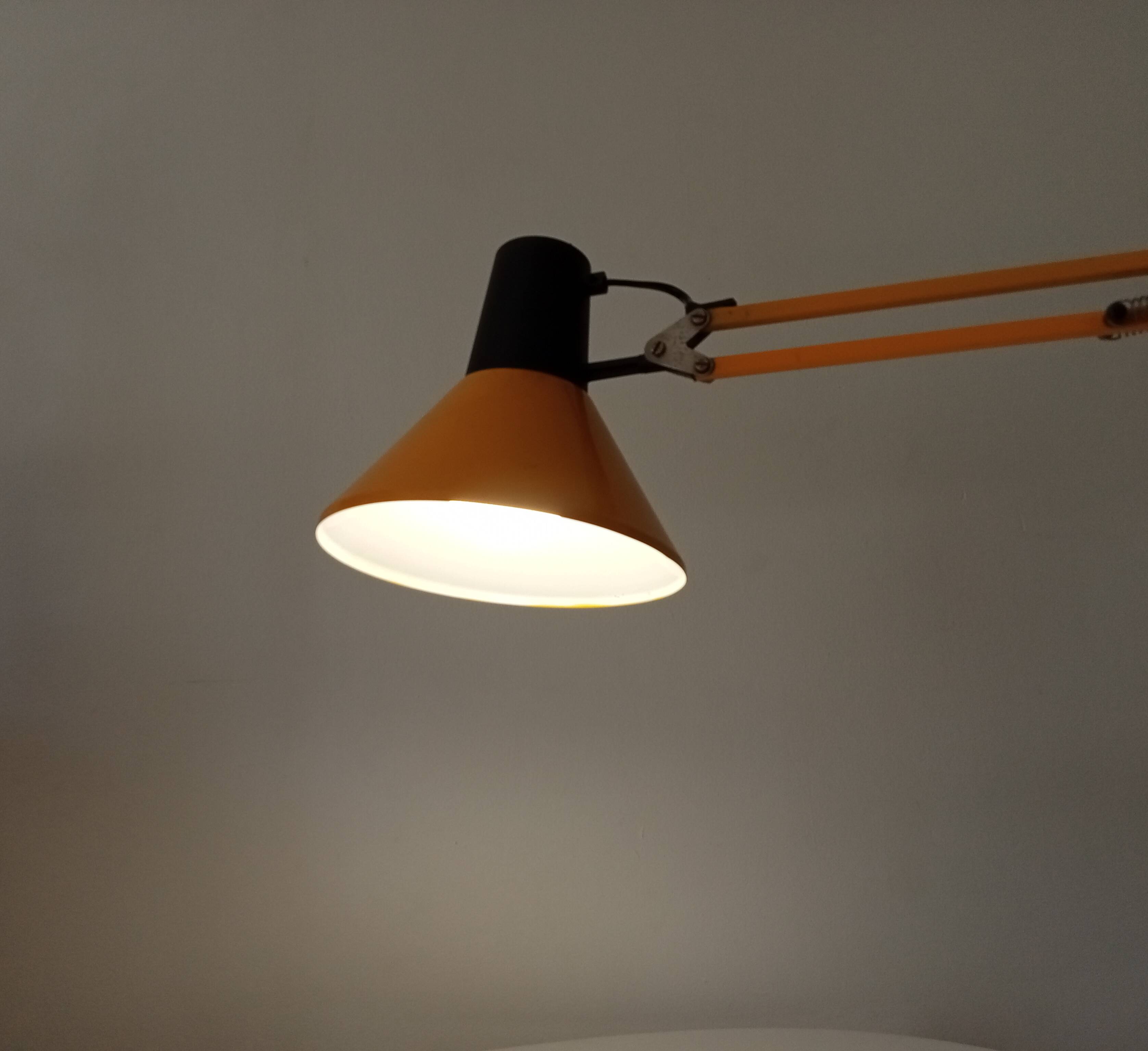 Vintage 1970s mustard yellow architect lamp