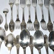 Boulenger household items 34 place settings Empire Marie-Louise 12 soup spoons 9 forks 11 dessert spoons