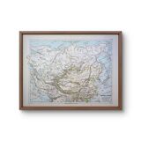 Russian and Chinese Empires, period map, 1887, Authentic.