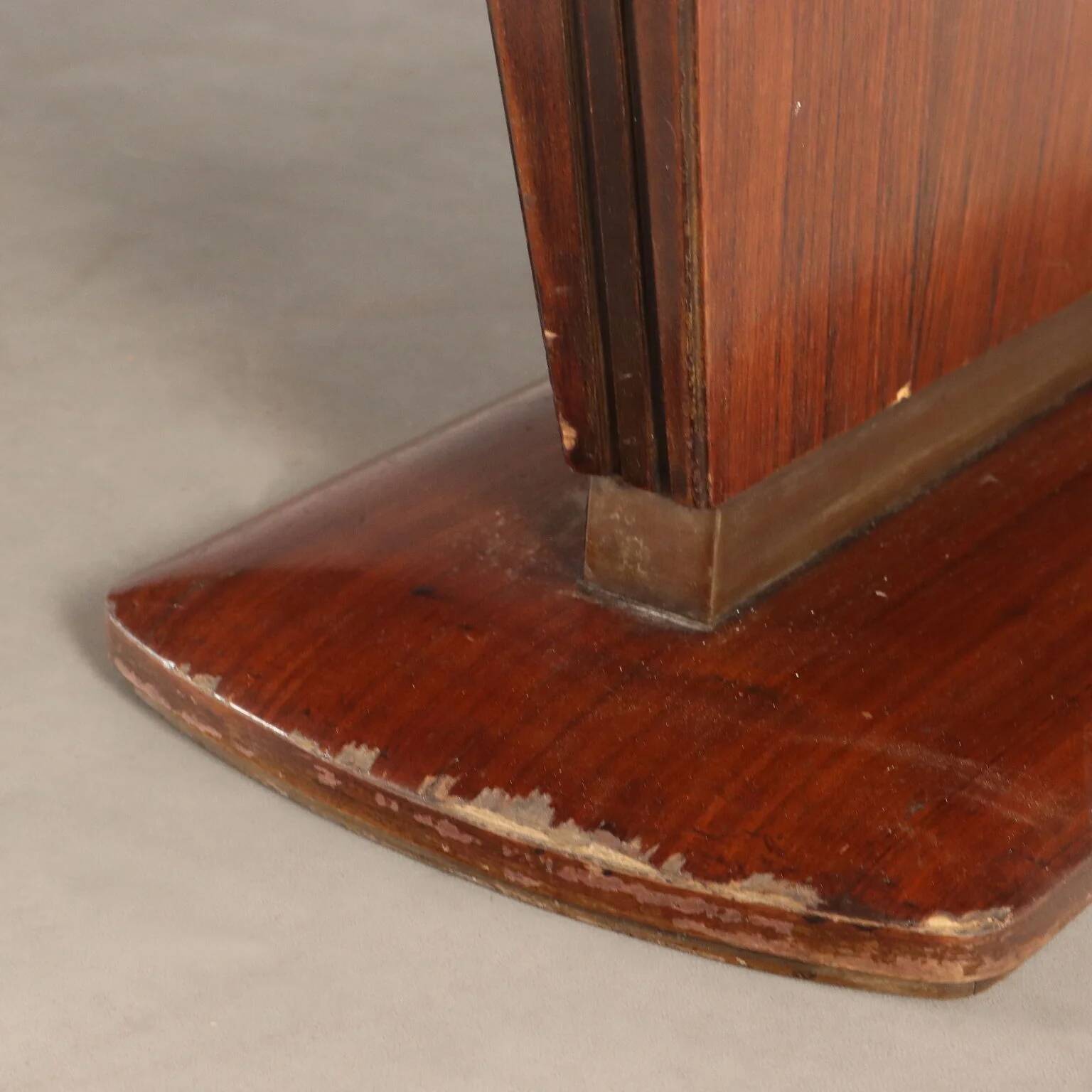 Large vintage wooden and brass table, design, Italy, 1940s-1950s