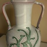 Large vase in glazed ceramic and "fat lava", signed Bruno Dose, design from the 50s/60s