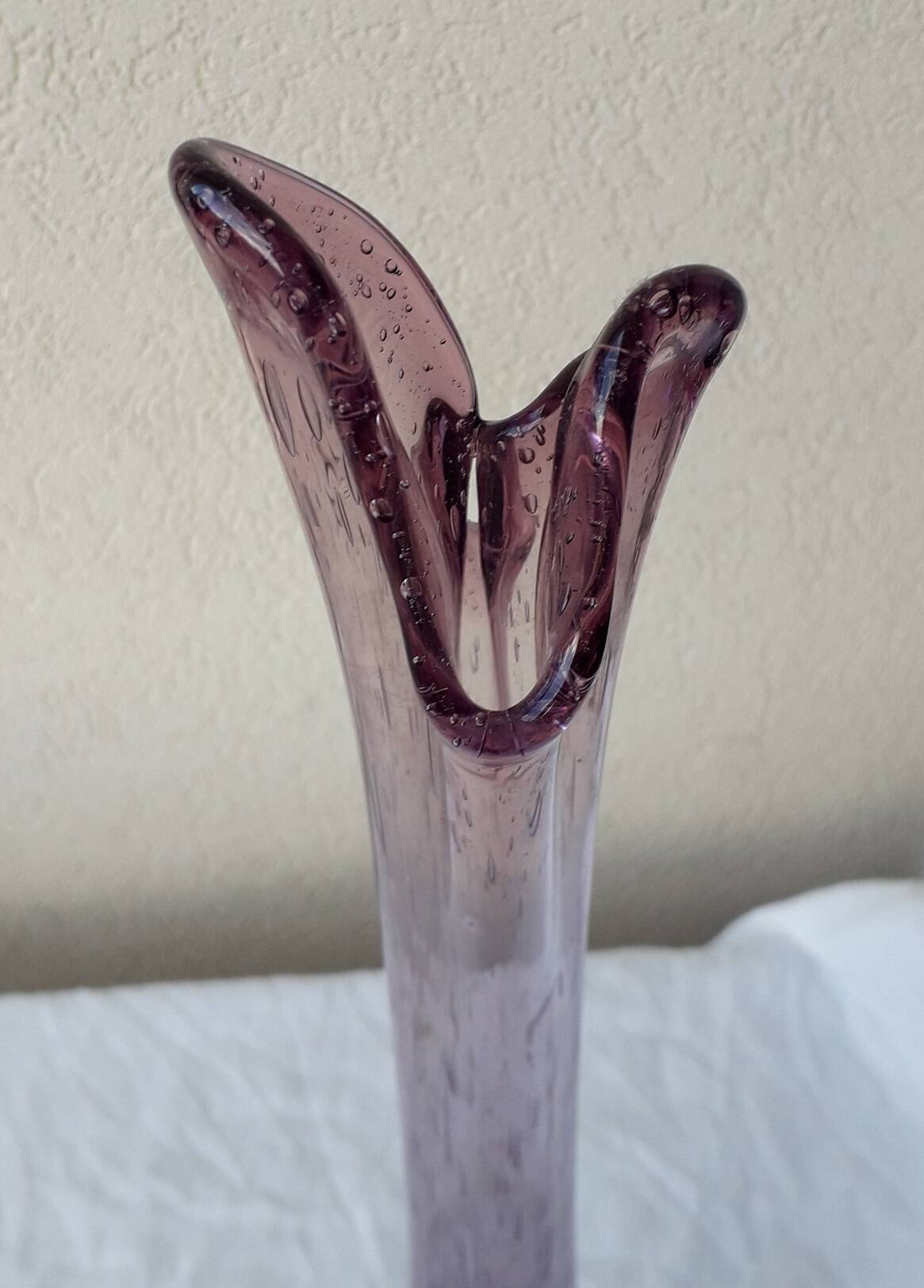 Bubbled glass bud vase