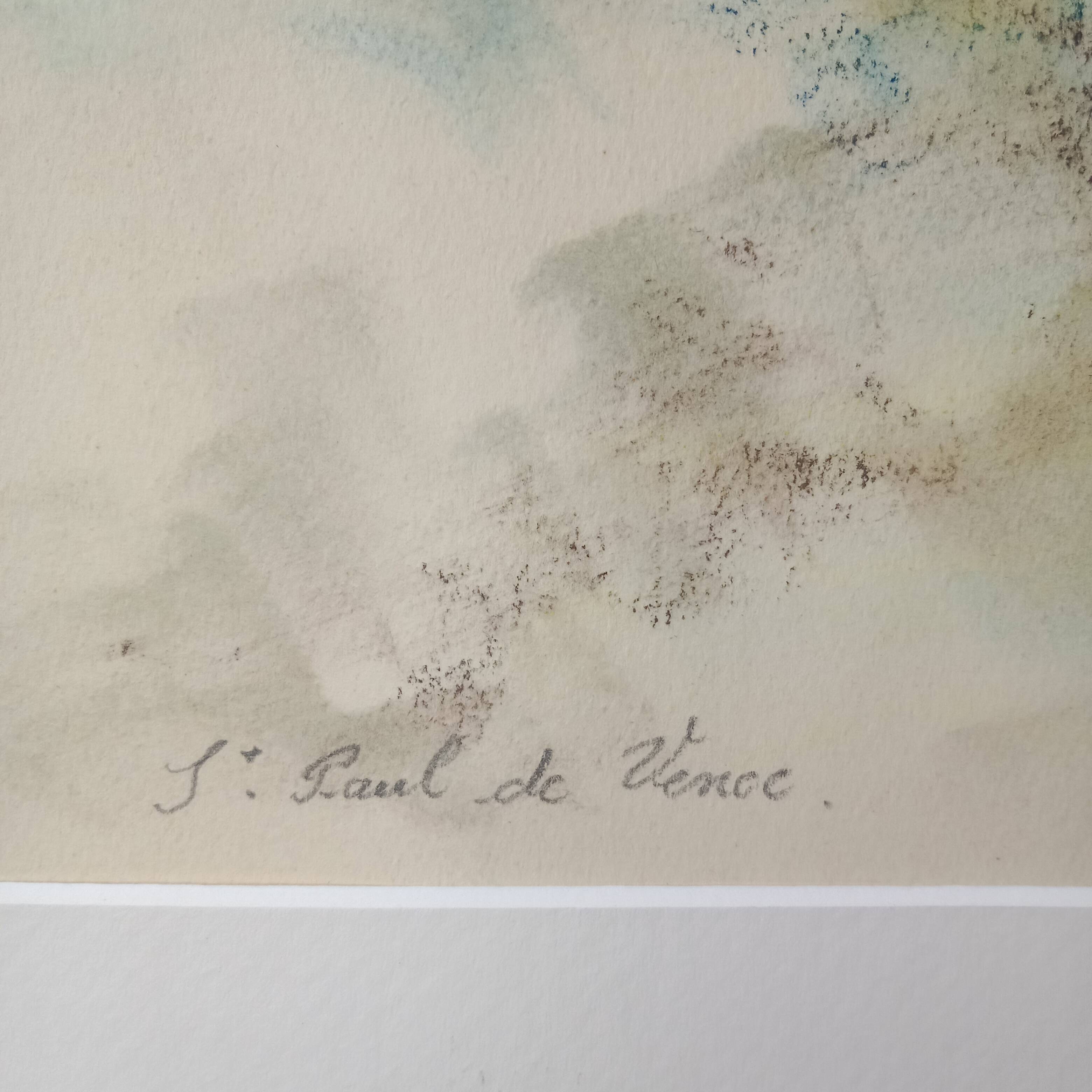 Saint Paul De Vence Original pastel signed 1982 Framed