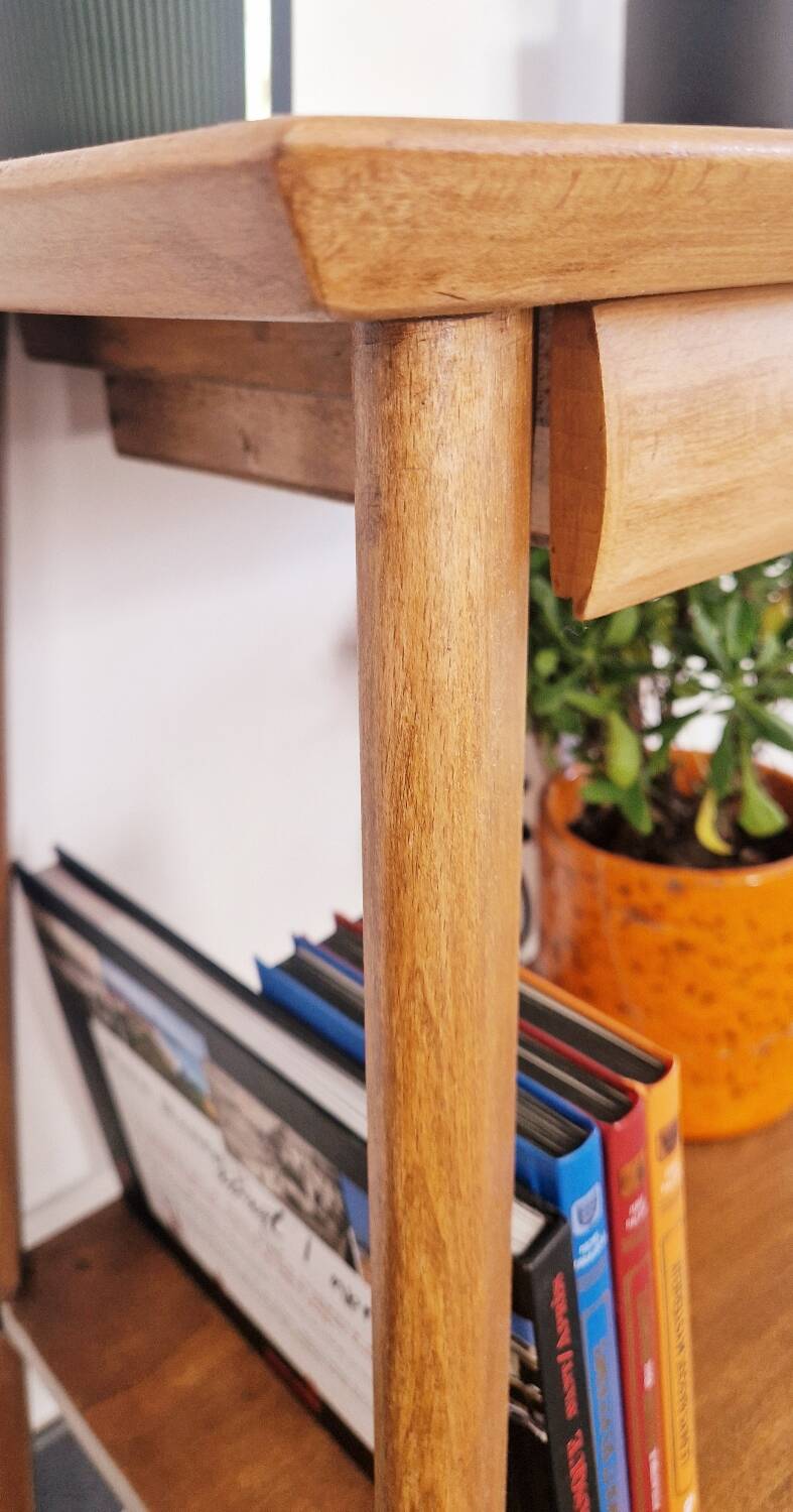 1950s side table with compass legs