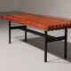 Banc en teck et métal, fabriqué en Italie, années 1970