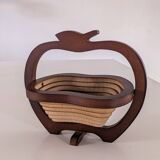 Wooden fruit bowl and apple trivet