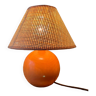 Wooden ball table lamp with lampshade