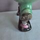 Vintage ceramic chandelier green and brown contours gold Bay Keramik