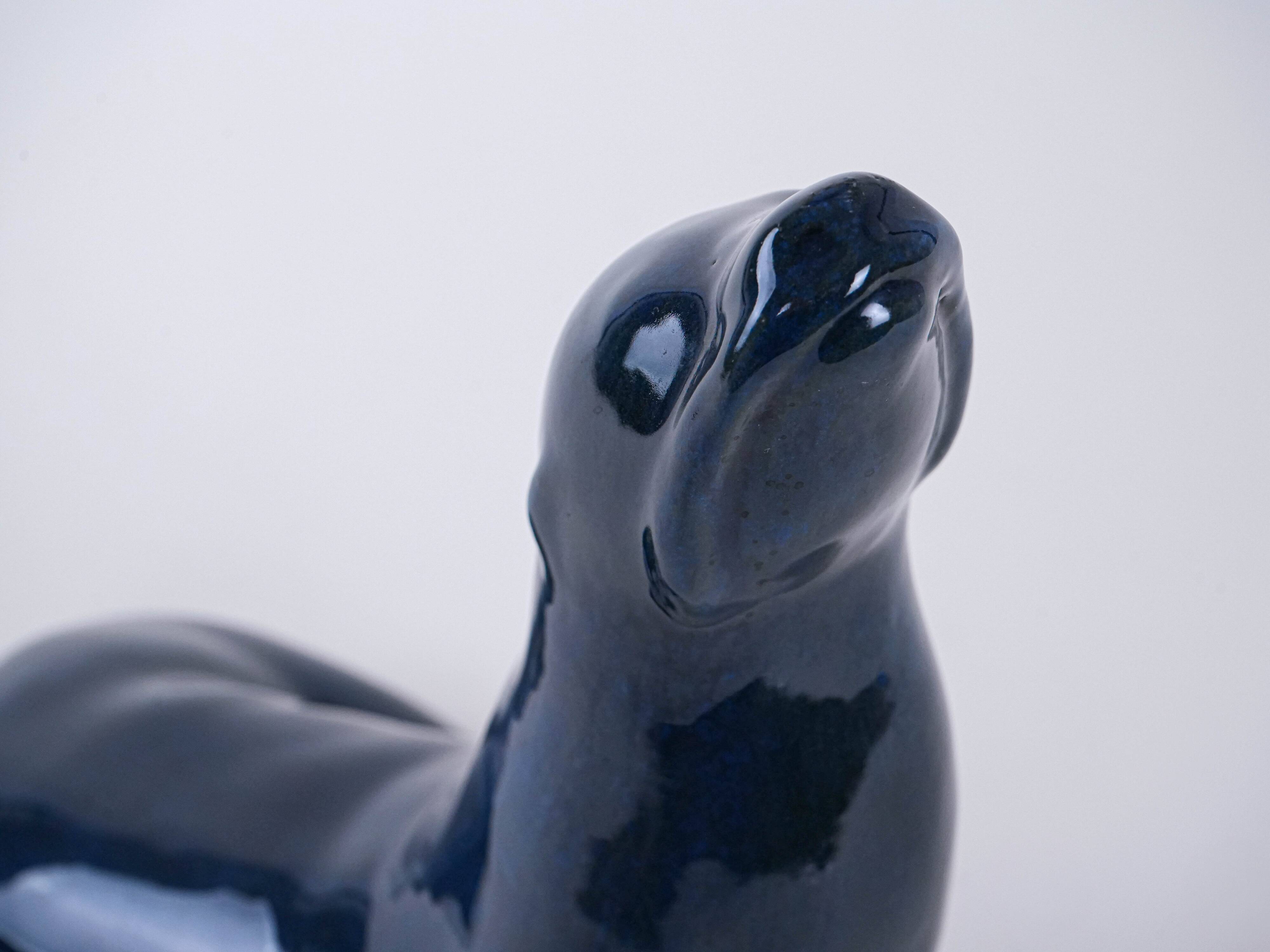 Ceramic seal figurine, Italian design, 1960s, made in Italy