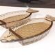 Set of 2 transparent smoked glass bowls in the shape of a fish.