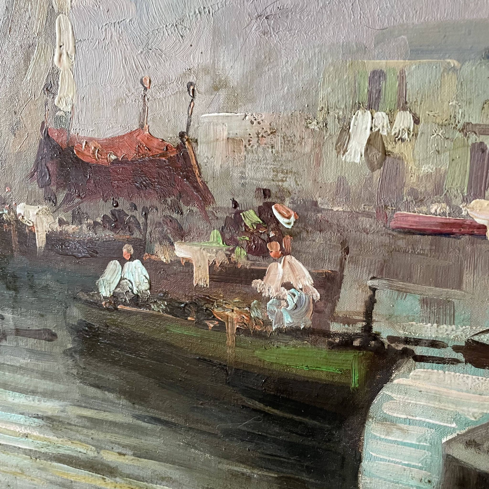 Oil on canvas "Italian Port"