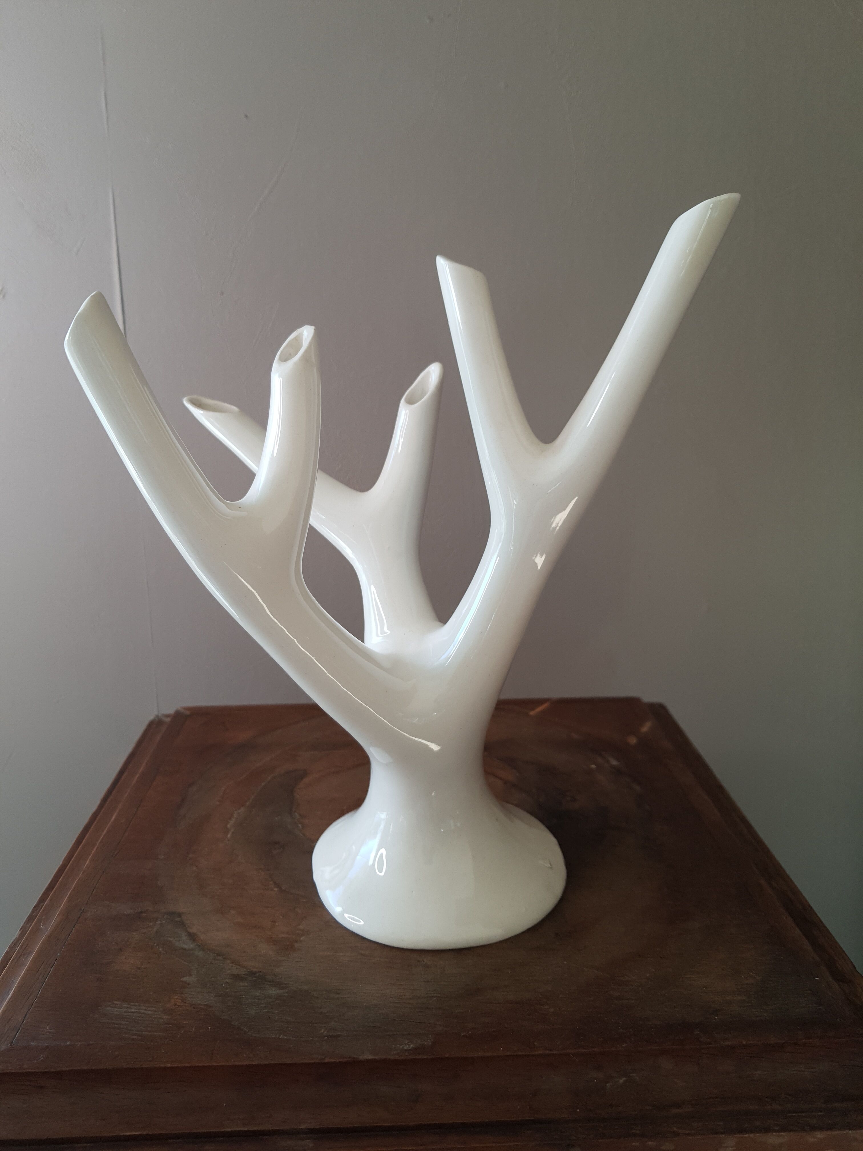 Vintage coral branch vase