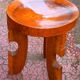 Pair of solid wood stools in African style