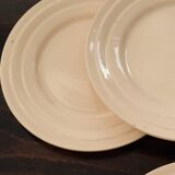 6 vintage pale pink earthenware dessert plates