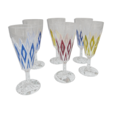 Superb crystal flutes Harlequin Vintage Reims