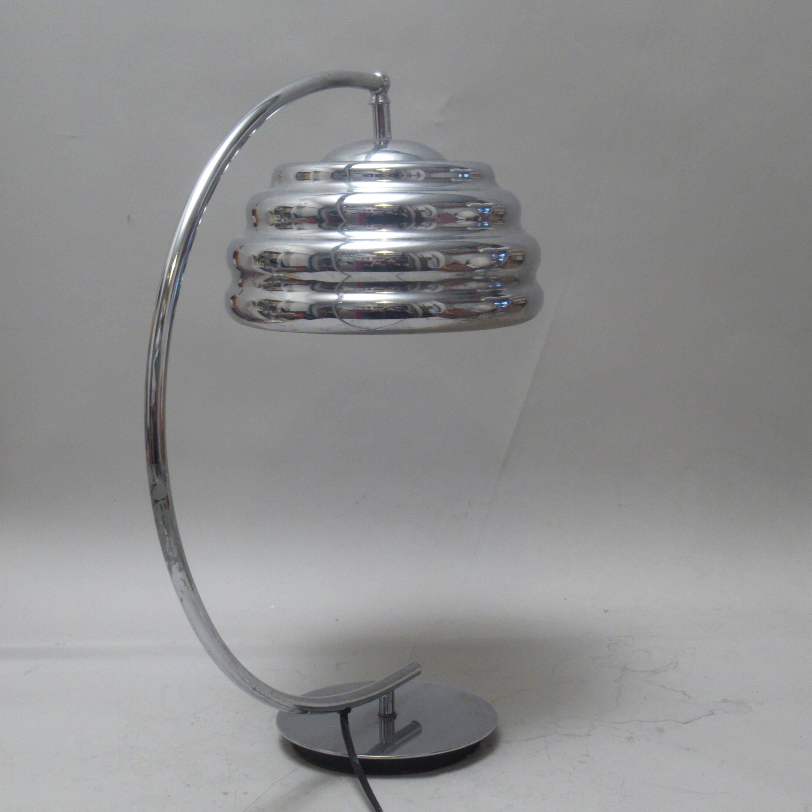Art Deco Aluminor chrome lamp 1980s