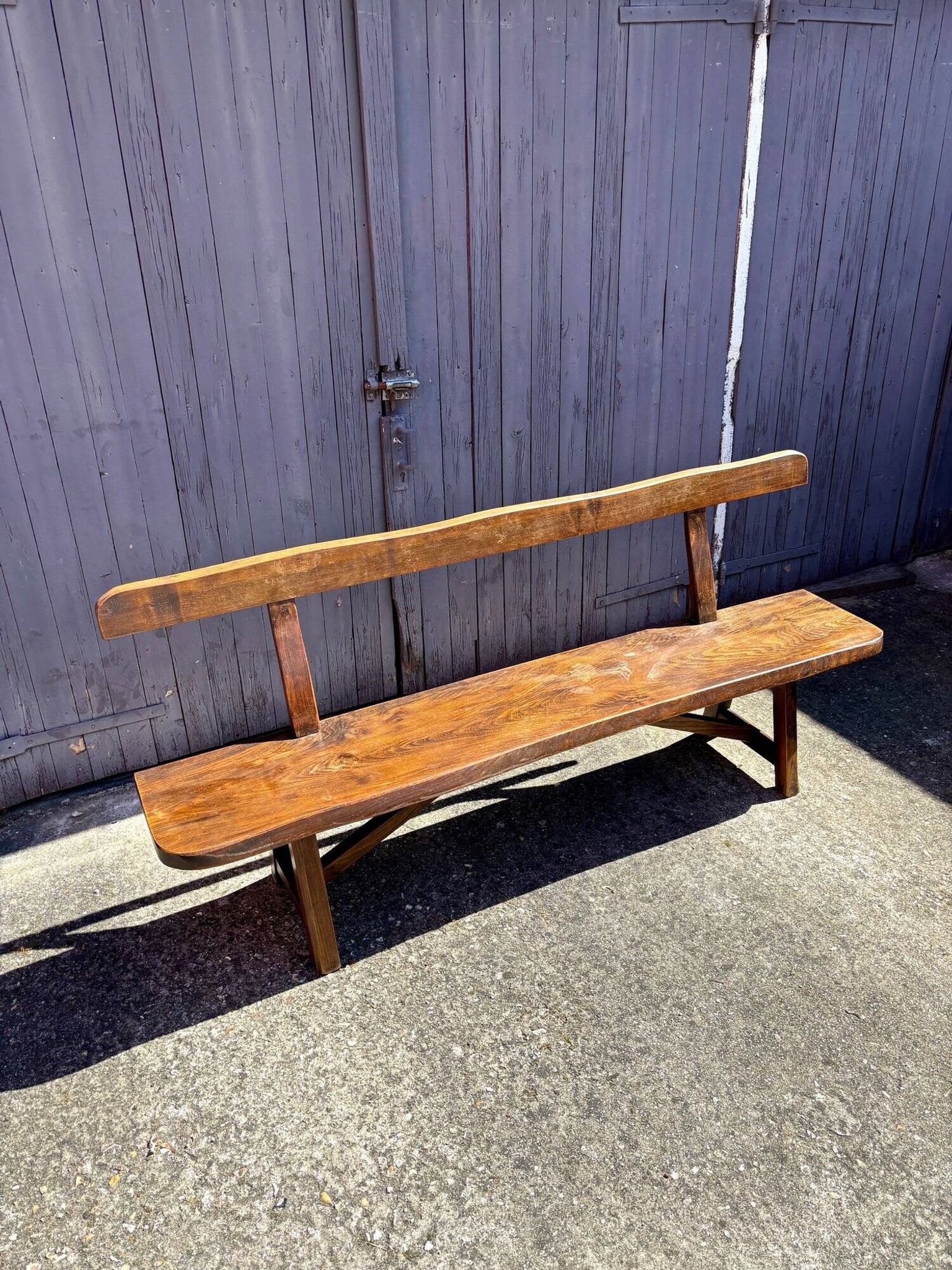 Aranjou dark wood bench from the 1980s