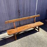 Banc en bois foncé Aranjou années 1980