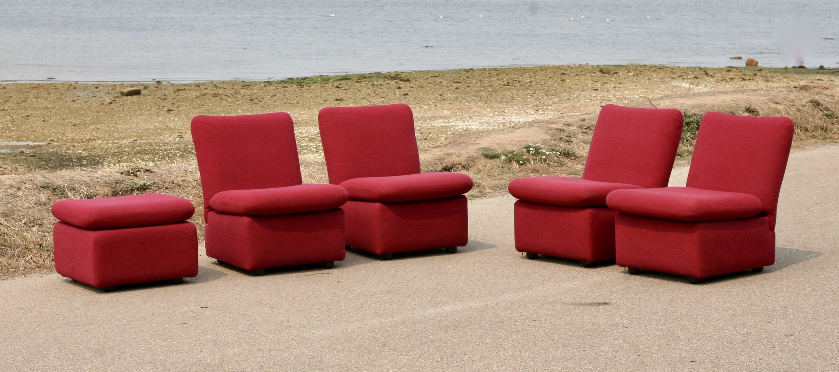 5-seater modular sofa, France, late 1970s.