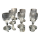 Suite de 7 verres a liqueur ou goutte en verre cisele art de la table