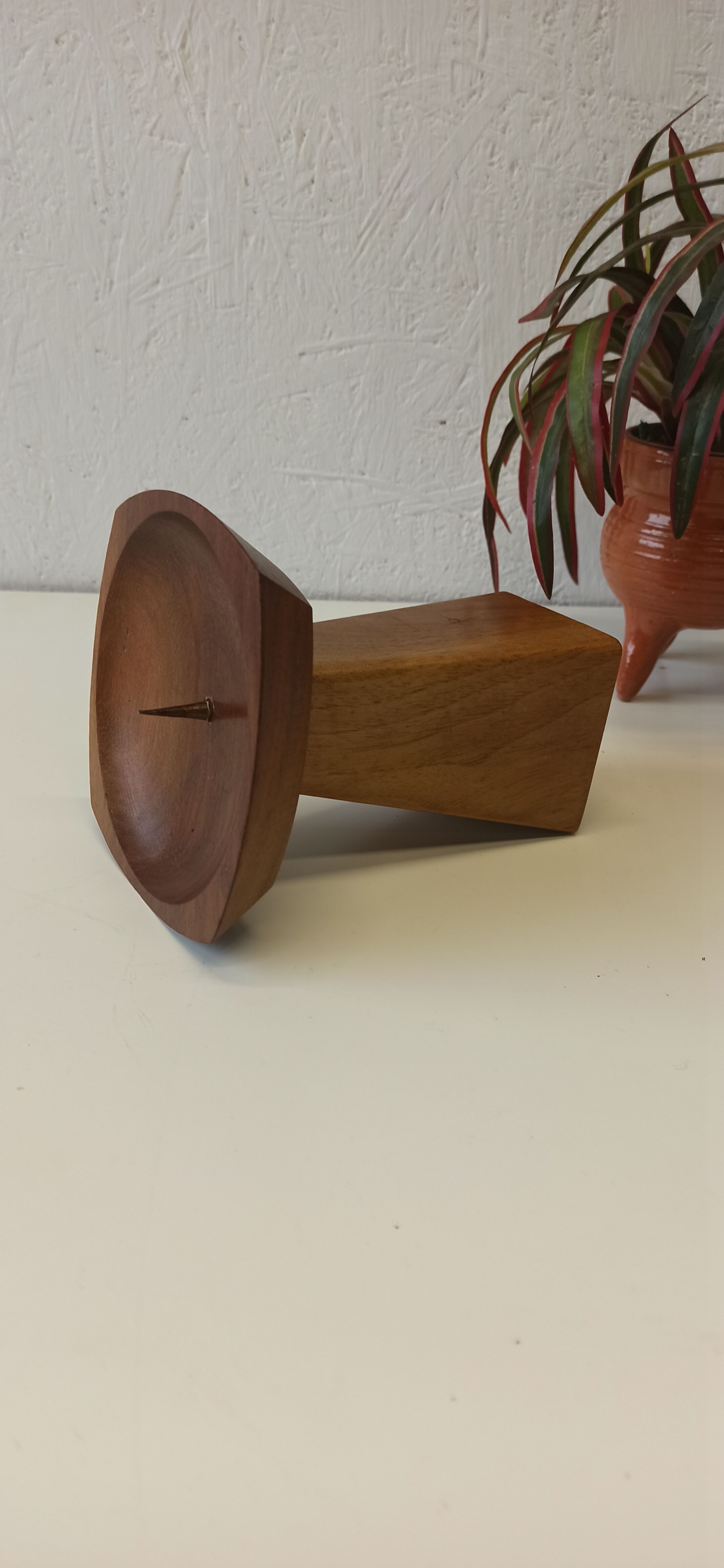 Teak candle holder 1970
