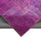 Hand-knotted oriental overdyed 190 cm x 300 cm purple patchwork carpet