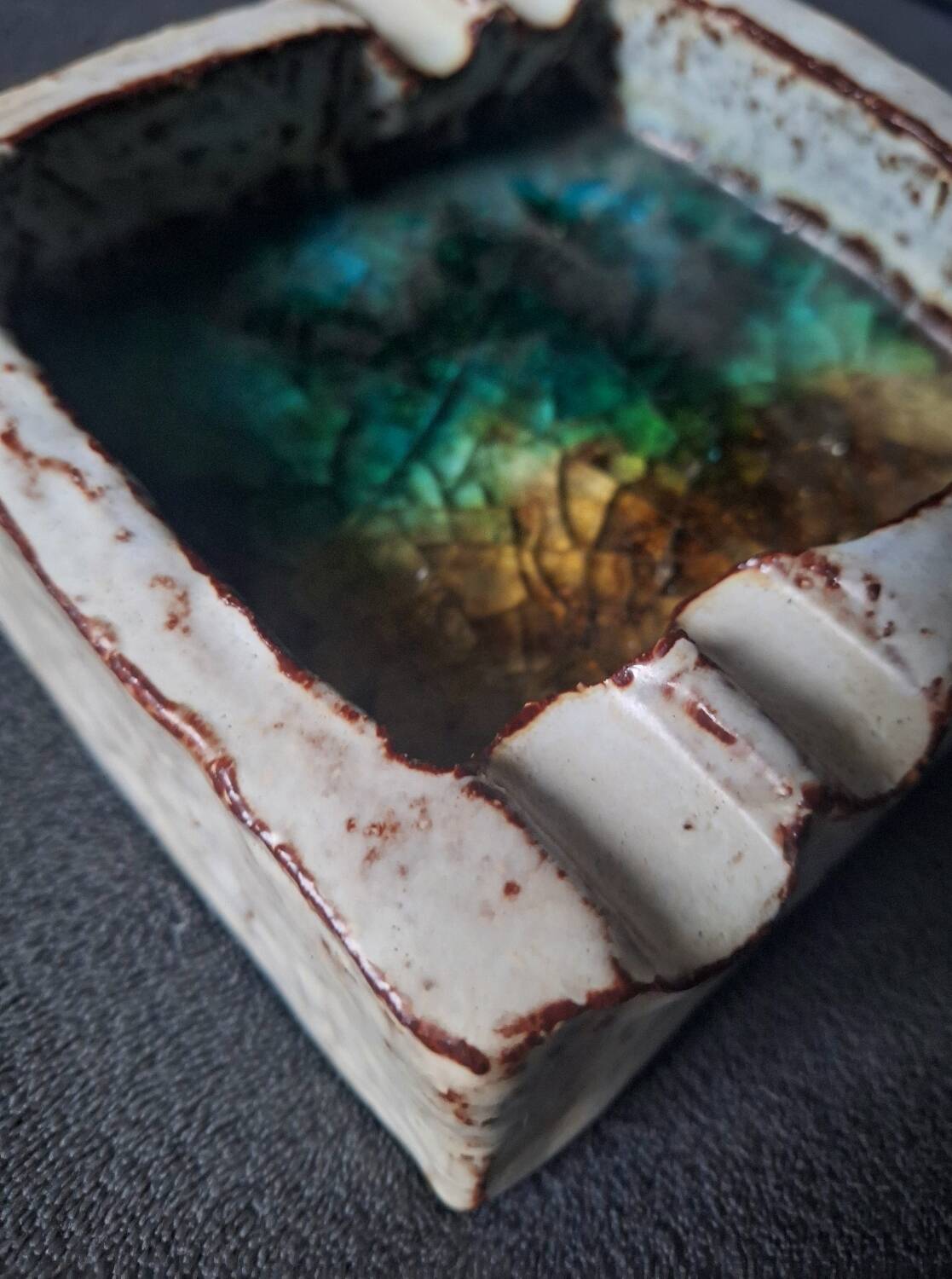 Mobach Utrecht ceramic ashtray, vintage pocket emptier