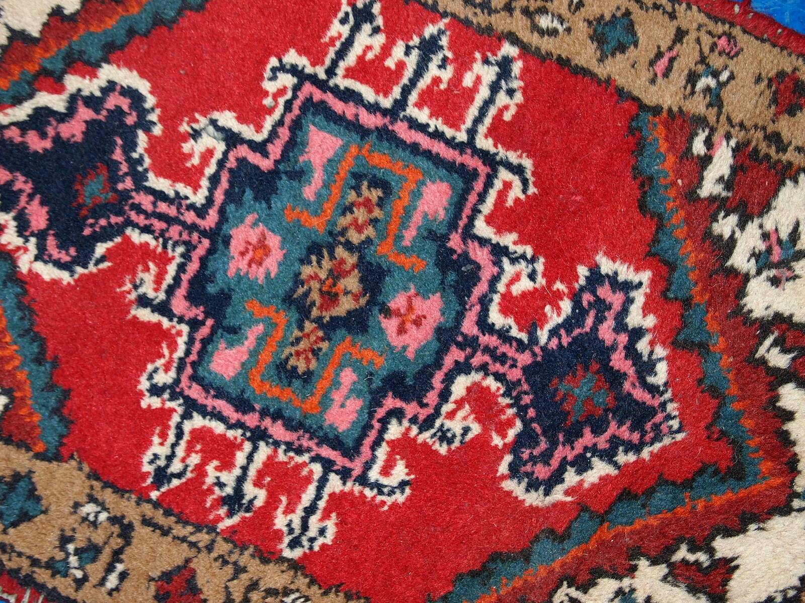 Tapis Vintage Hamadan en Laine, Années 1960, Élégance Classique