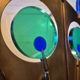 Lampadaire artisanal en laiton, chêne et plexiglas, Pays-Bas, années 1970