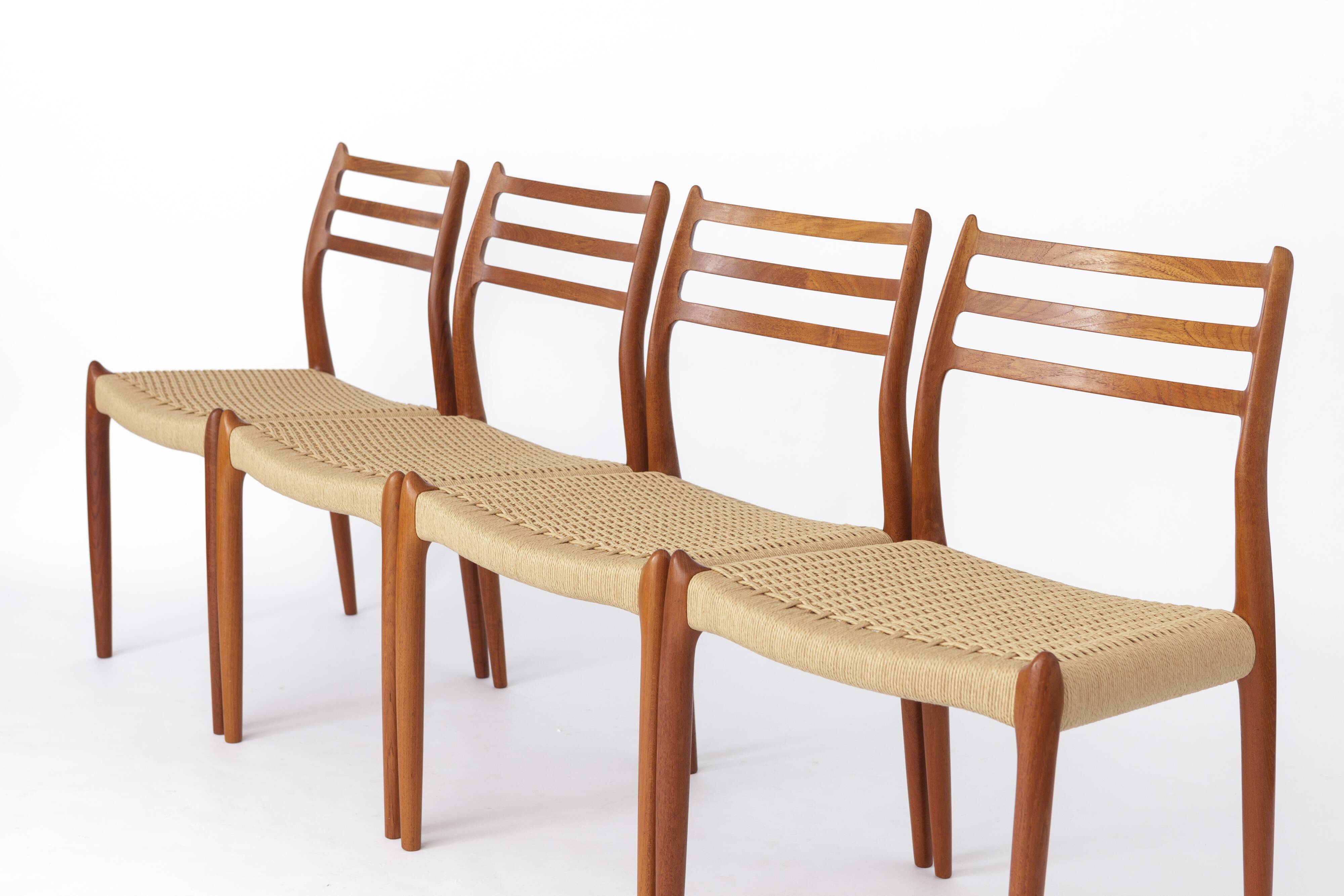 4 of 8 Niels Otto Møller Model 78 Dining Chairs | Danish Teak 1960s Vintage