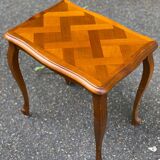 Louis XV coffee table in solid wood and marquetry
