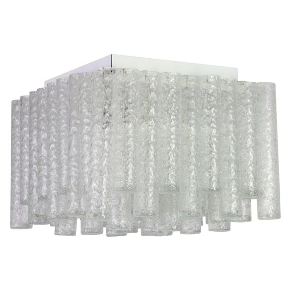 Plafonnier en verre glace Murano plafonnier par Doria, Allemagne, années 1960