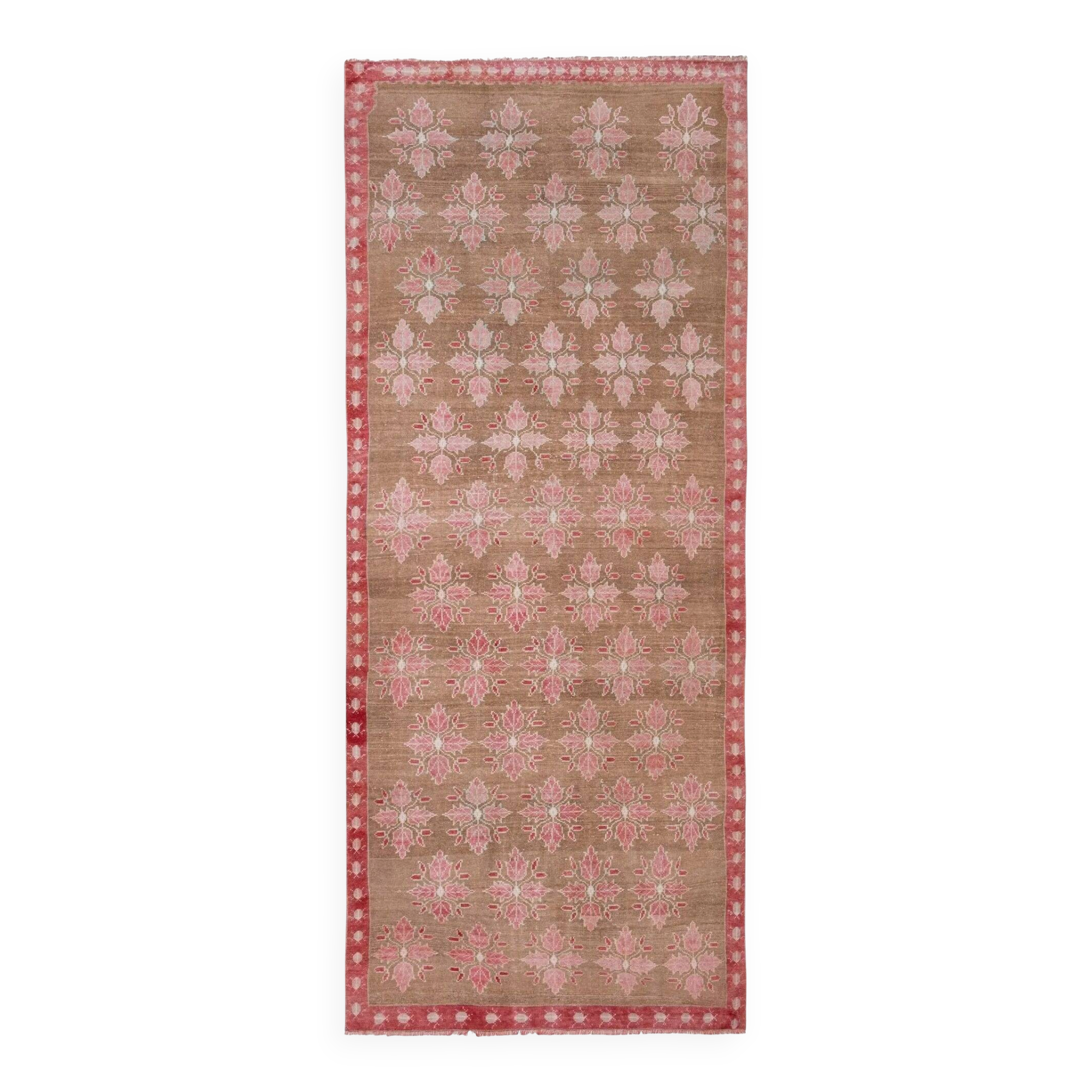 Vintage Turkish handmade rug 130x316 cm